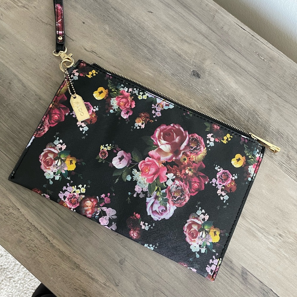 ALDO Floral Zip Clutch & Wristlet